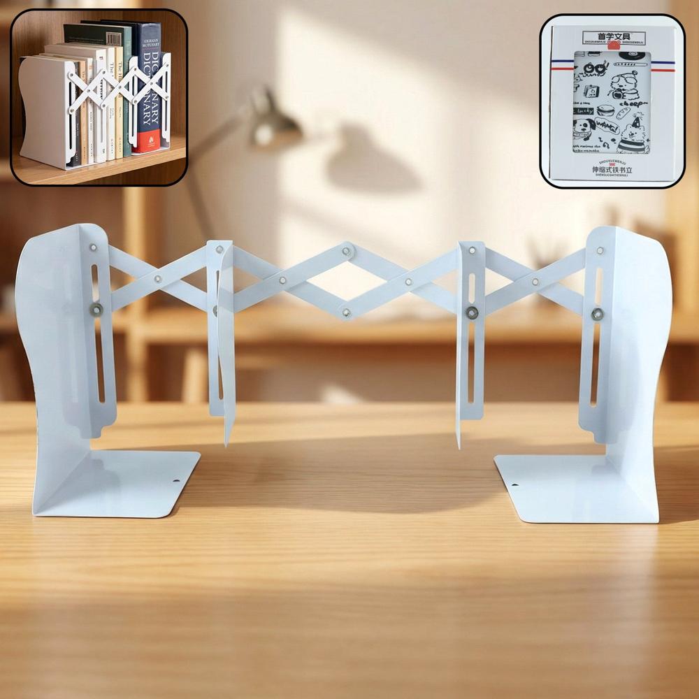 Adjustable Telescopic Iron Desk Book Stand (1 Pc) - Color: Mix