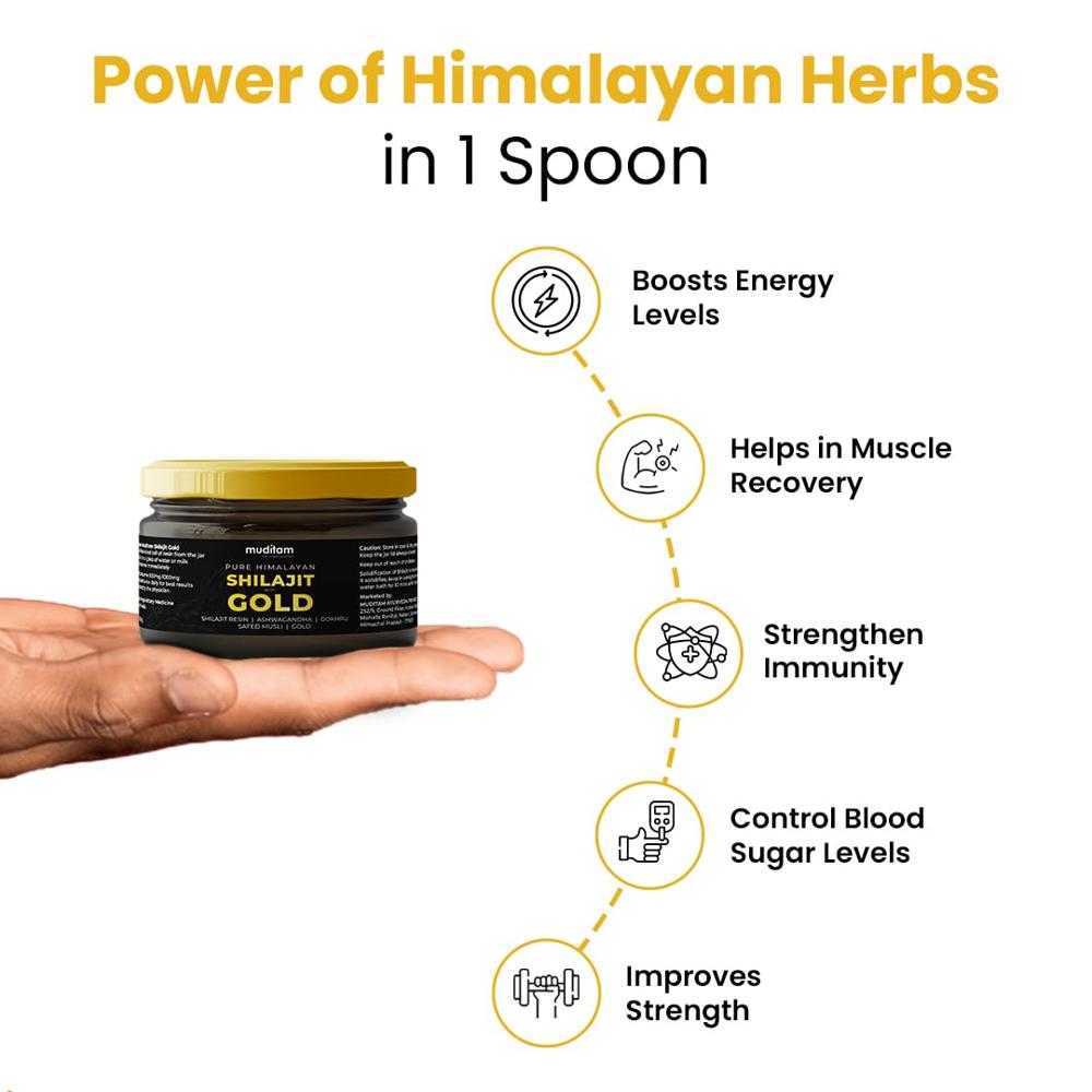 Himalayan Shilajit Gold Resin  20g | Helps improve Stamina | Contains Gold