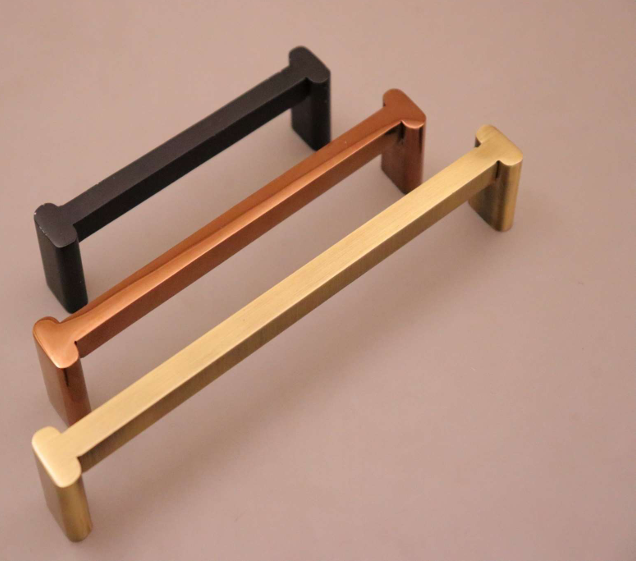 Zinc Cabinet Handles - Color: Matt Black Rose Gold/Copper And Gold Finish
