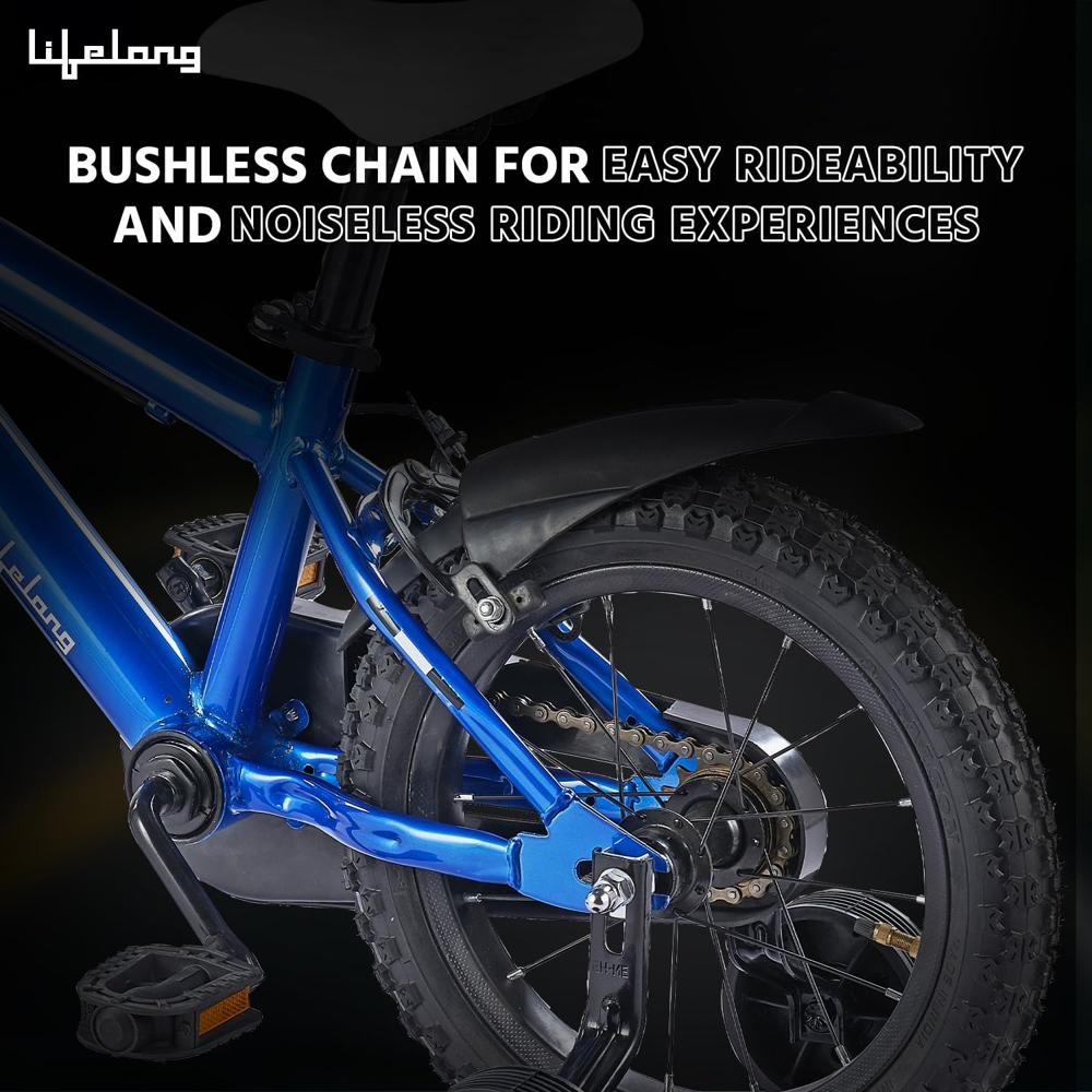 Lifelong Strong 14T SS Kids Cycle for Ages 3-6 | Steel Frame, Caliper Brakes | Full Chain Cover with Bushless Chain| OPC Chainwheel |Eva Tire & Tube STRBC14