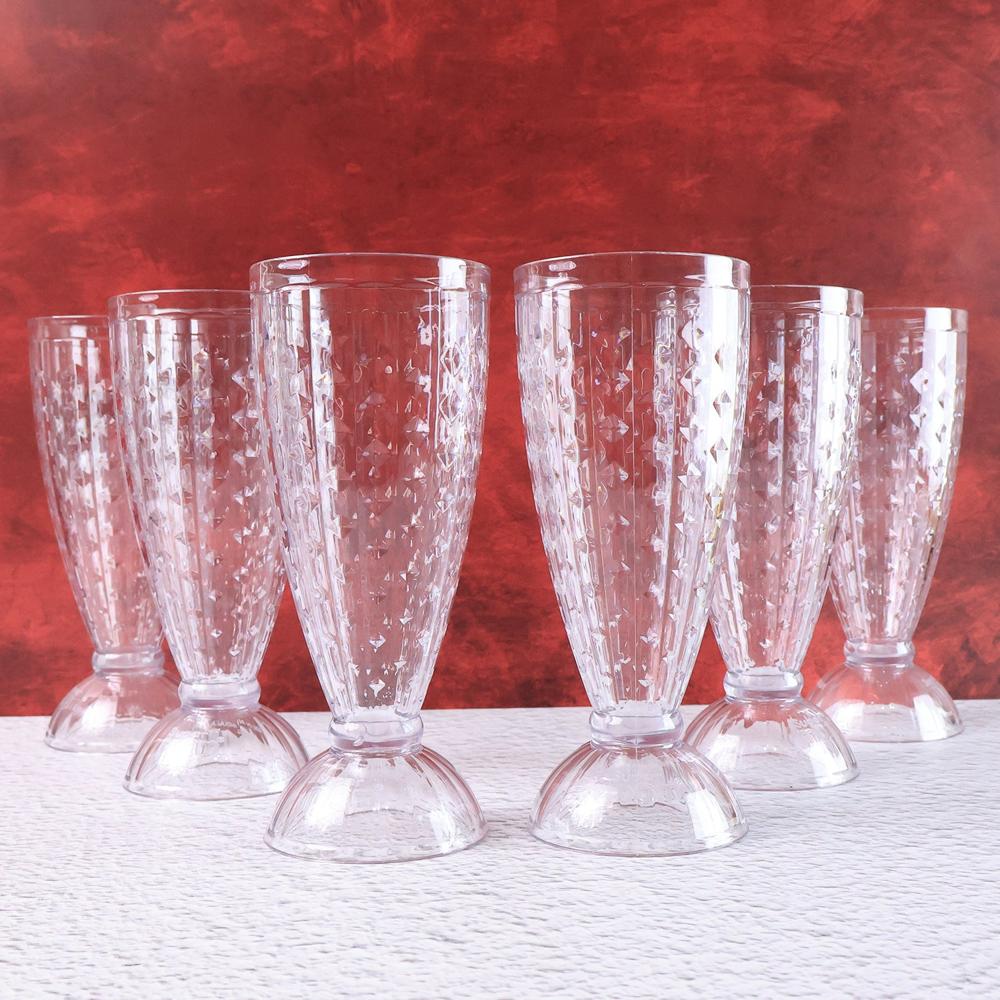 Supermom Transparent Plastic Milkshake Glass Set (400ML / 6 Pc)
