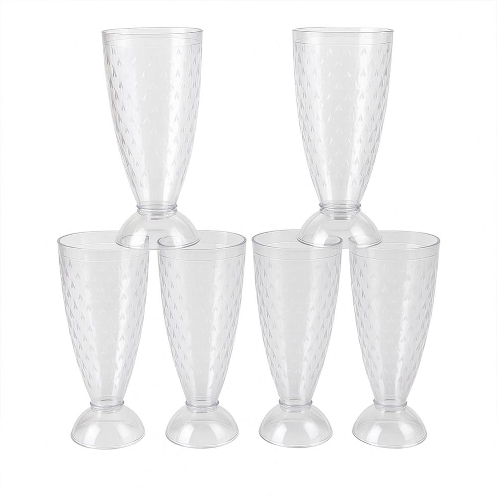 Supermom Transparent Plastic Milkshake Glass Set (400ML / 6 Pc)