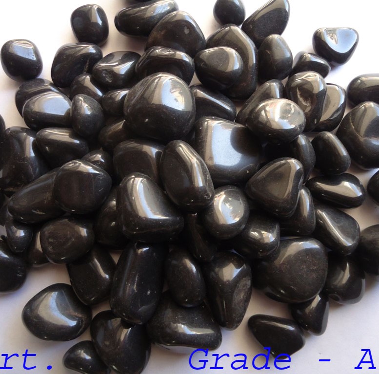 High Gloss Polished Black Agate Pebble Stones for Hotel Landscaping and Garden Decoration in Bulk