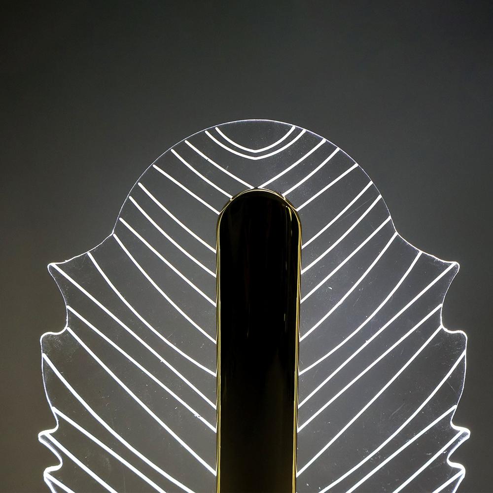 Premium Leaf Shape Crystal Table Lamp (1 Pc)
