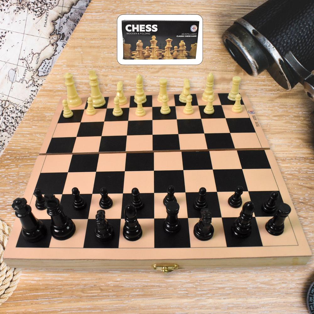 Folding Wooden Chess Board Set (30  30 Cm / 1 Set) - Color: Mix