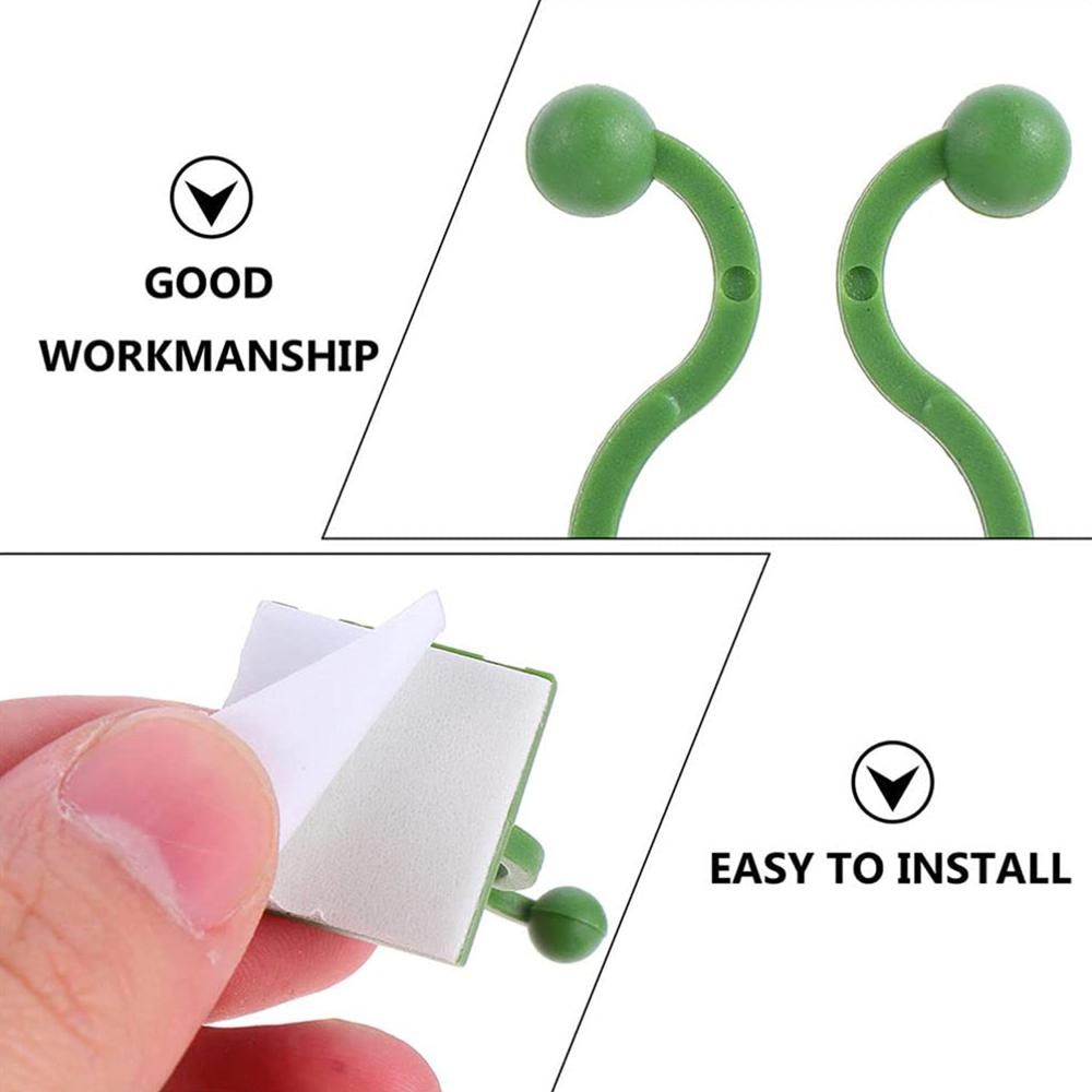 Plant Climbing Wall Fixture Clip Self-Adhesive Hook (Approx 200 Pcs Set)