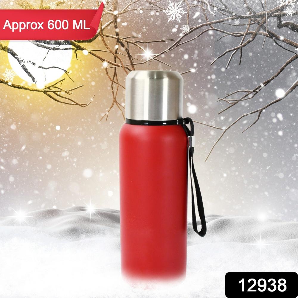 Stainless Steel Water Bottle, Fridge Water Bottle, Stainless Steel Water Bottle Leak Proof, Rust Proof, Cold & Hot Thermos Steel Bottle| Leak Proof | Office Bottle | Gym | Home | Kitchen | Hiking | Trekking | Travel Bottle (Approx 600Ml) - Color: Mix