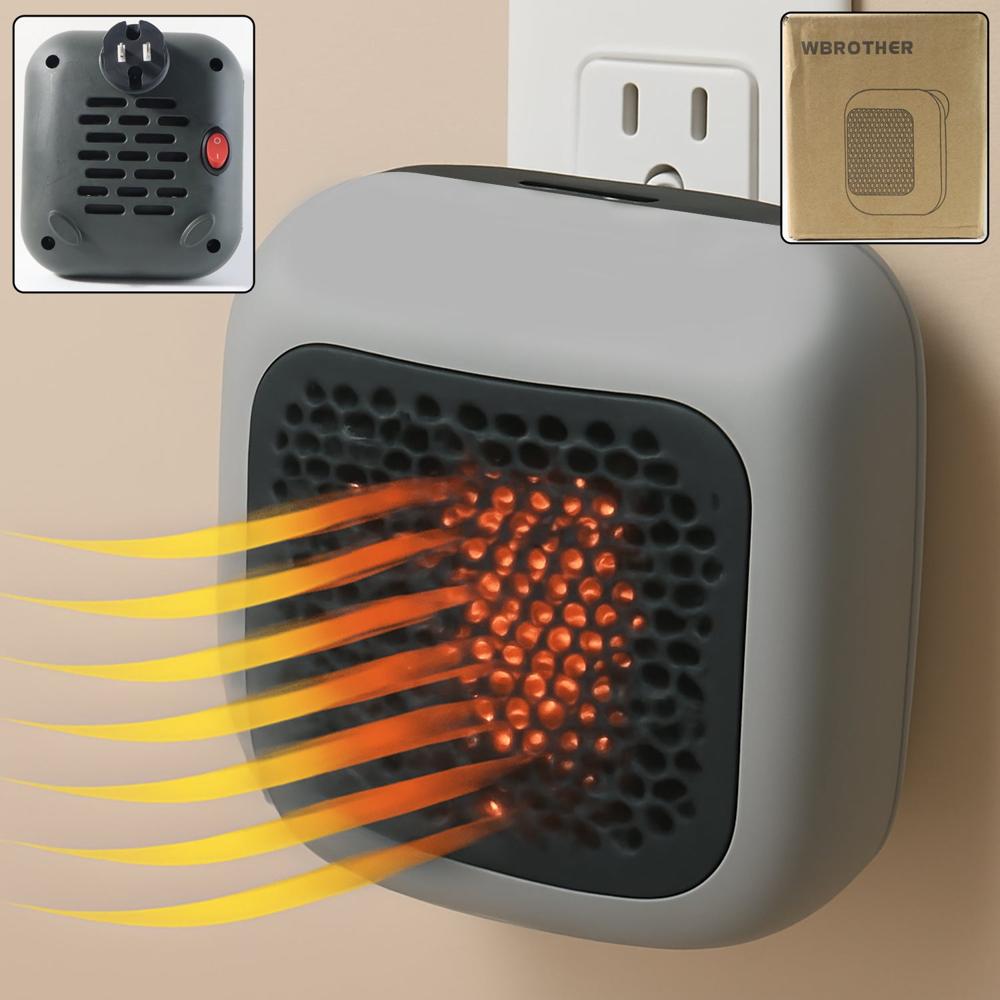 600w Wall-mounted Plug-in Room Heater (1 Pc / With Conveter) - Color: Mix