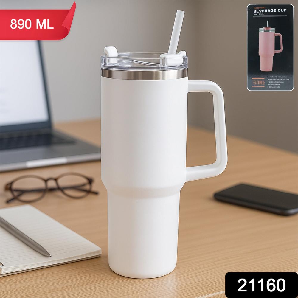 Premium Stainless Steel Vacuum Insulated Travel Mug Tumbler (890ML / 1 Pc / Mix Color)