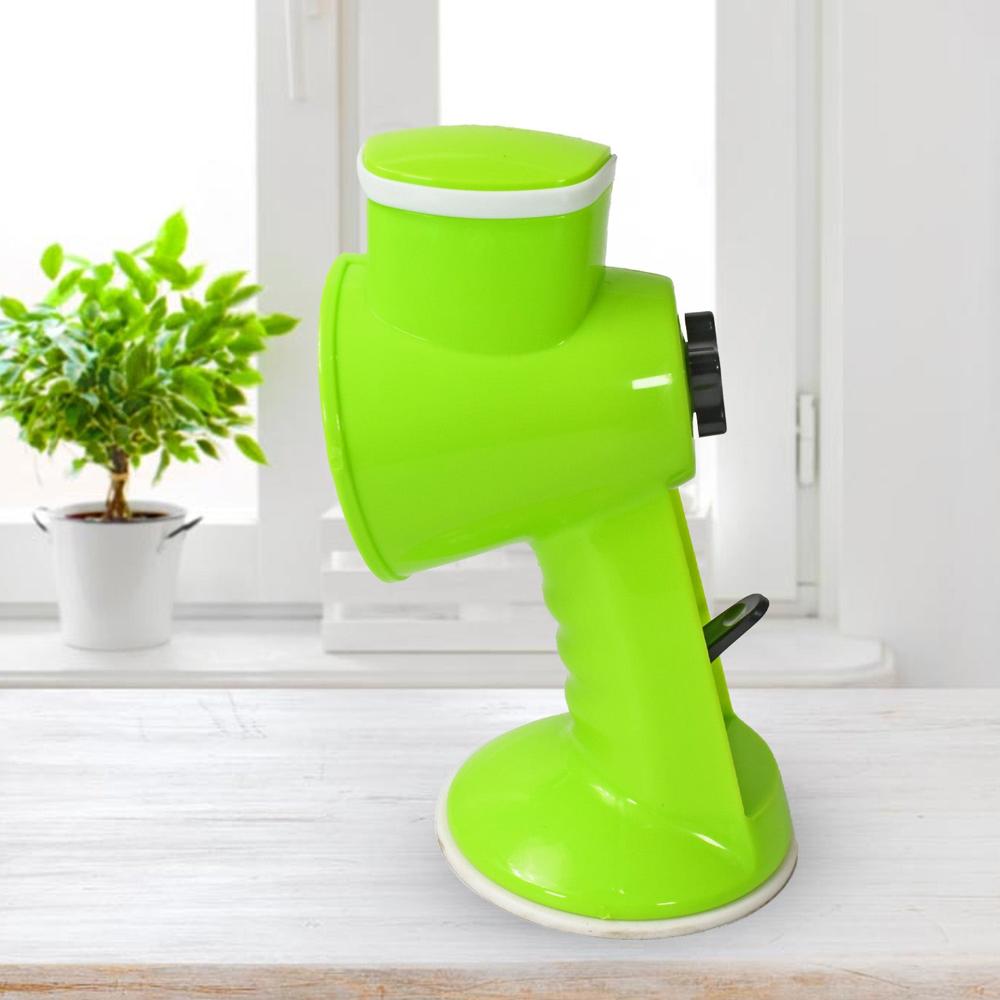 6 in 1 Multi functional Vegetable Cutter & Slicer Hand Machine Cutting, Slice, Cut Thick, Cut Silk All in one Vegetable Chopper Cutter & Slicing Cutter Barrel - Vegetable Grater with 6 Removable Blades