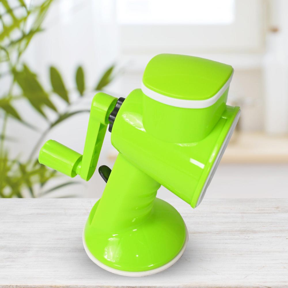 6 in 1 Multi functional Vegetable Cutter & Slicer Hand Machine Cutting, Slice, Cut Thick, Cut Silk All in one Vegetable Chopper Cutter & Slicing Cutter Barrel - Vegetable Grater with 6 Removable Blades