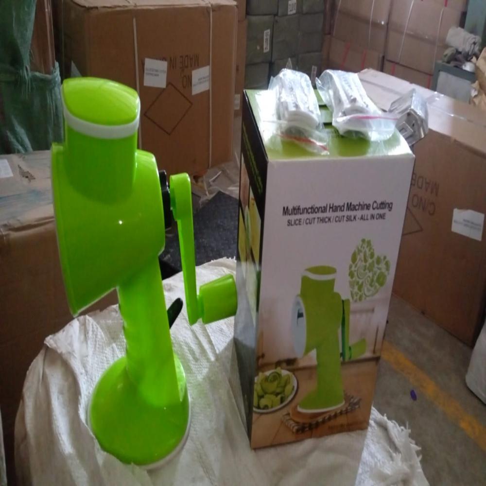 6 in 1 Multi functional Vegetable Cutter & Slicer Hand Machine Cutting, Slice, Cut Thick, Cut Silk All in one Vegetable Chopper Cutter & Slicing Cutter Barrel - Vegetable Grater with 6 Removable Blades