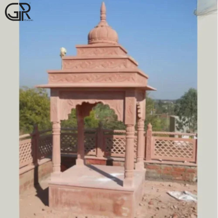 small red sandstone chhatri