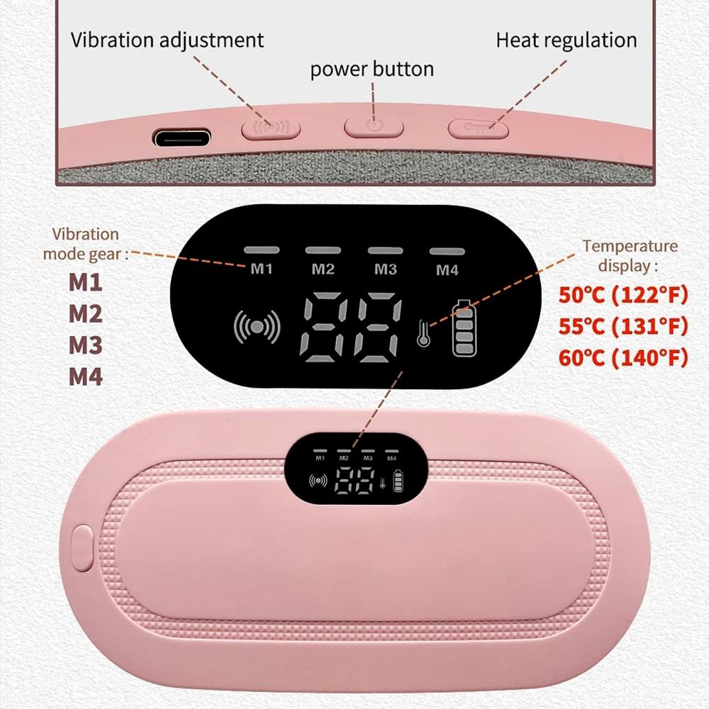 Electric Rechargeable Heating Belt For Waist & Abdomen (1 Pc) - Color: Mix