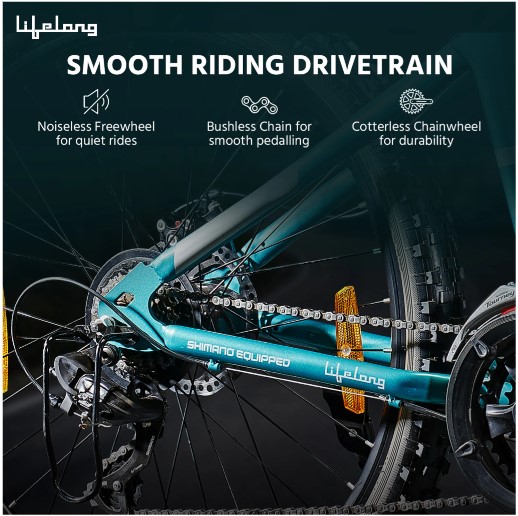 Lifelong Strong STRBC26 Bicycle for Men | Aluminium Stem| Steel Frame|Double Disc Brakes 26 T (inch) Mountain Cycle (Single Speed, Green, Rigid) STRBC26