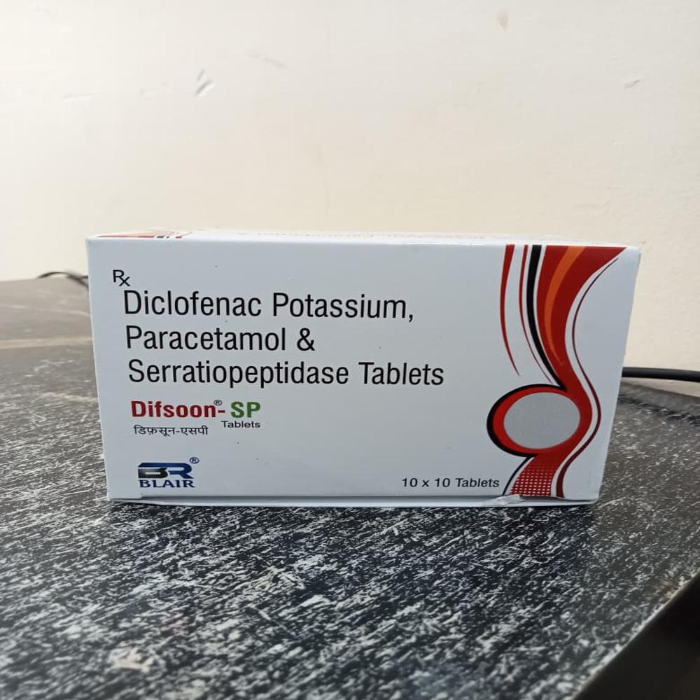 Diclofenac Potassium, Paracetamol & Serratiopeptidase Tablets