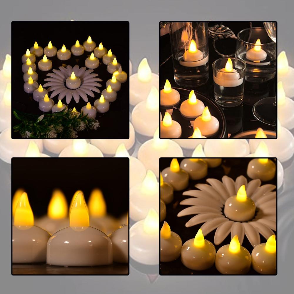 Floating Flameless Tea Light Candles  Battery Operated Set of 12 for Decor