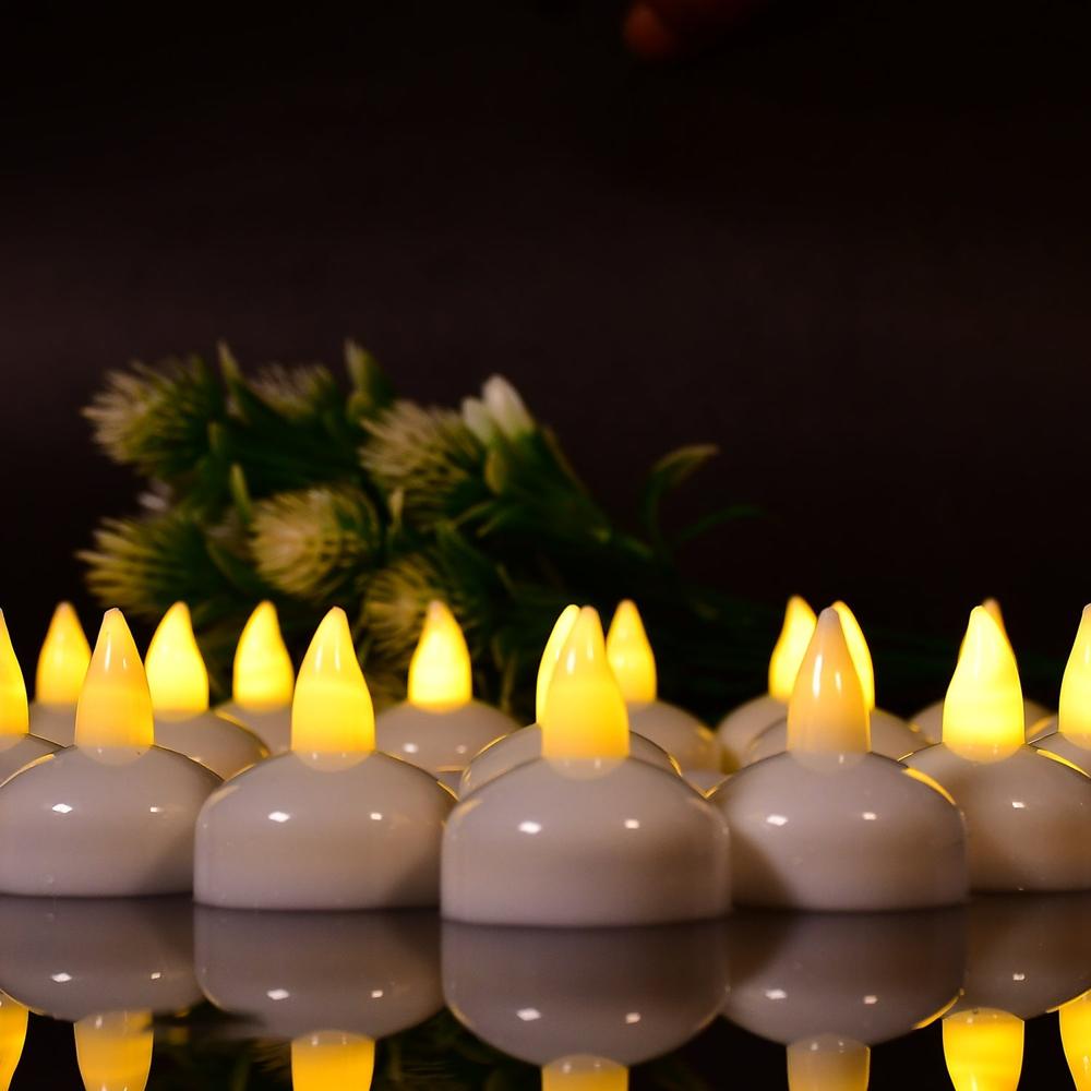 Floating Flameless Tea Light Candles  Battery Operated Set of 12 for Decor