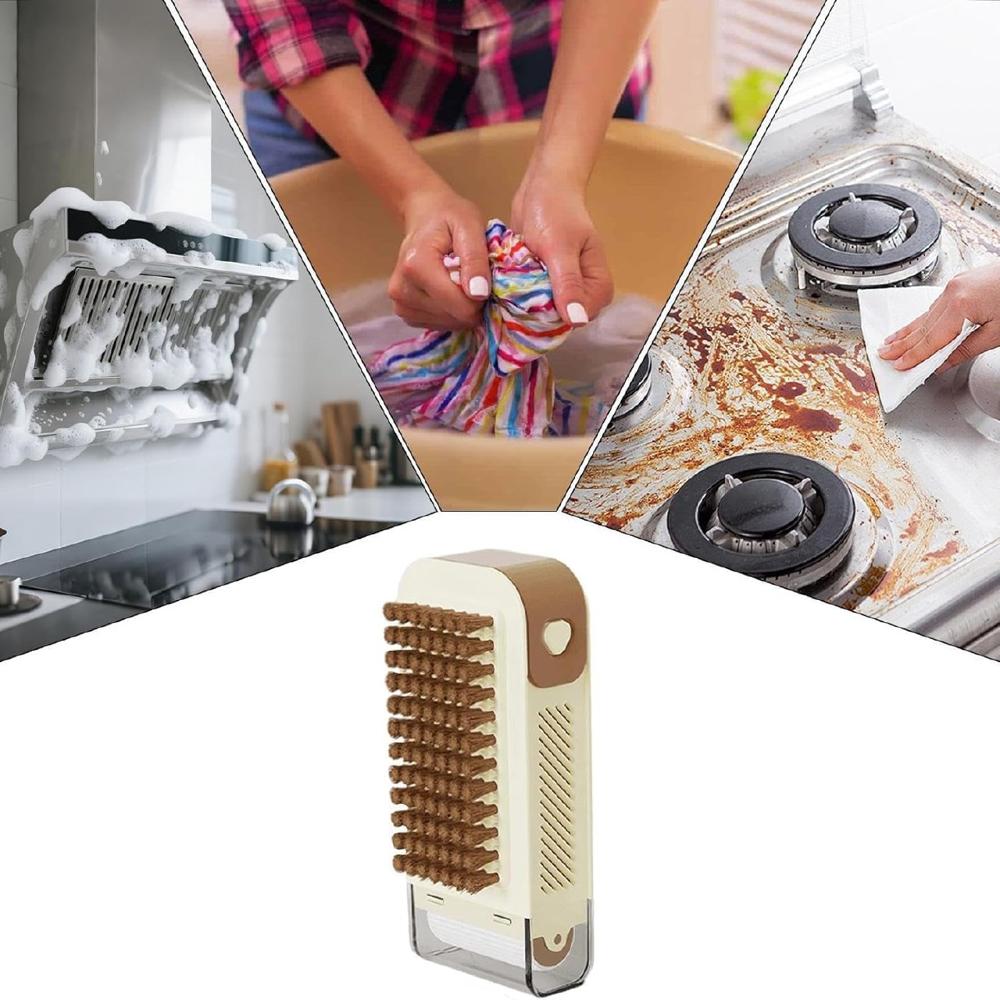 2 in 1 Cloth Washing Brush with Foaming Soap Box