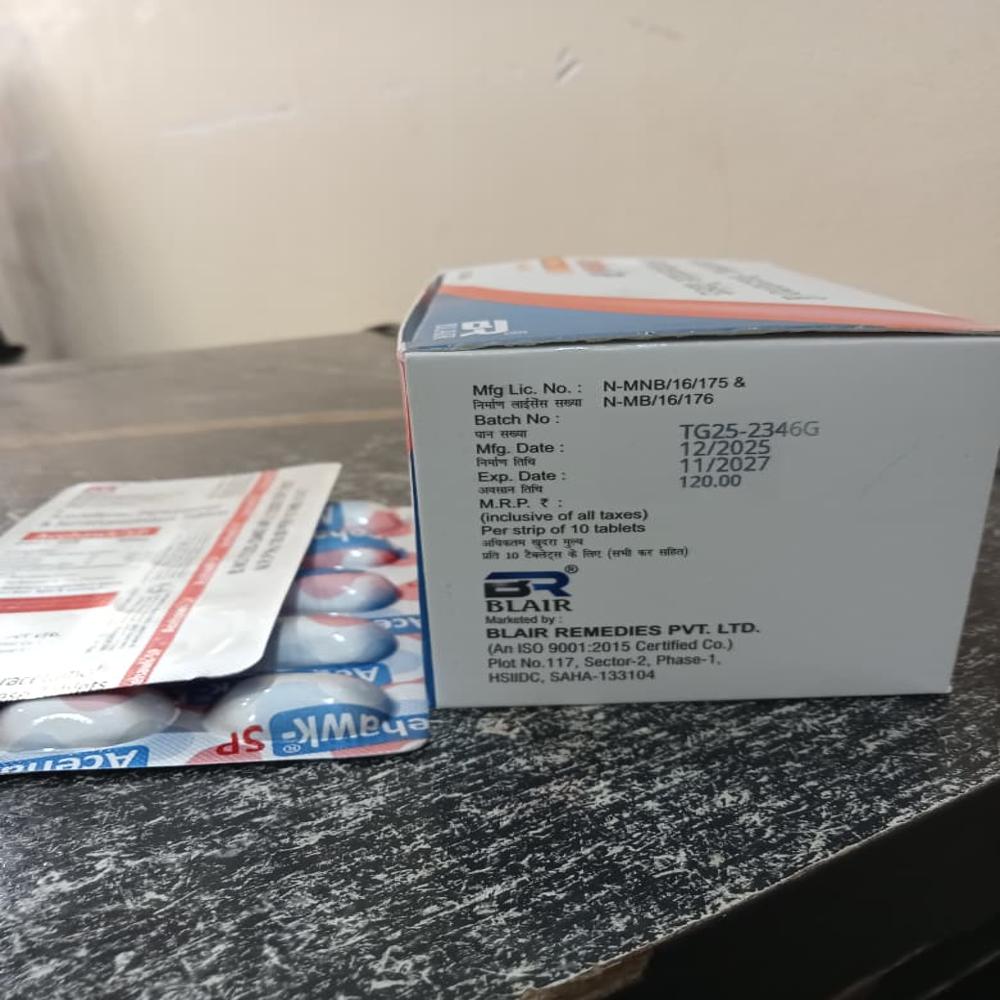 Aceclofenac, Paracetamol & Serratiopeptidase Tablets