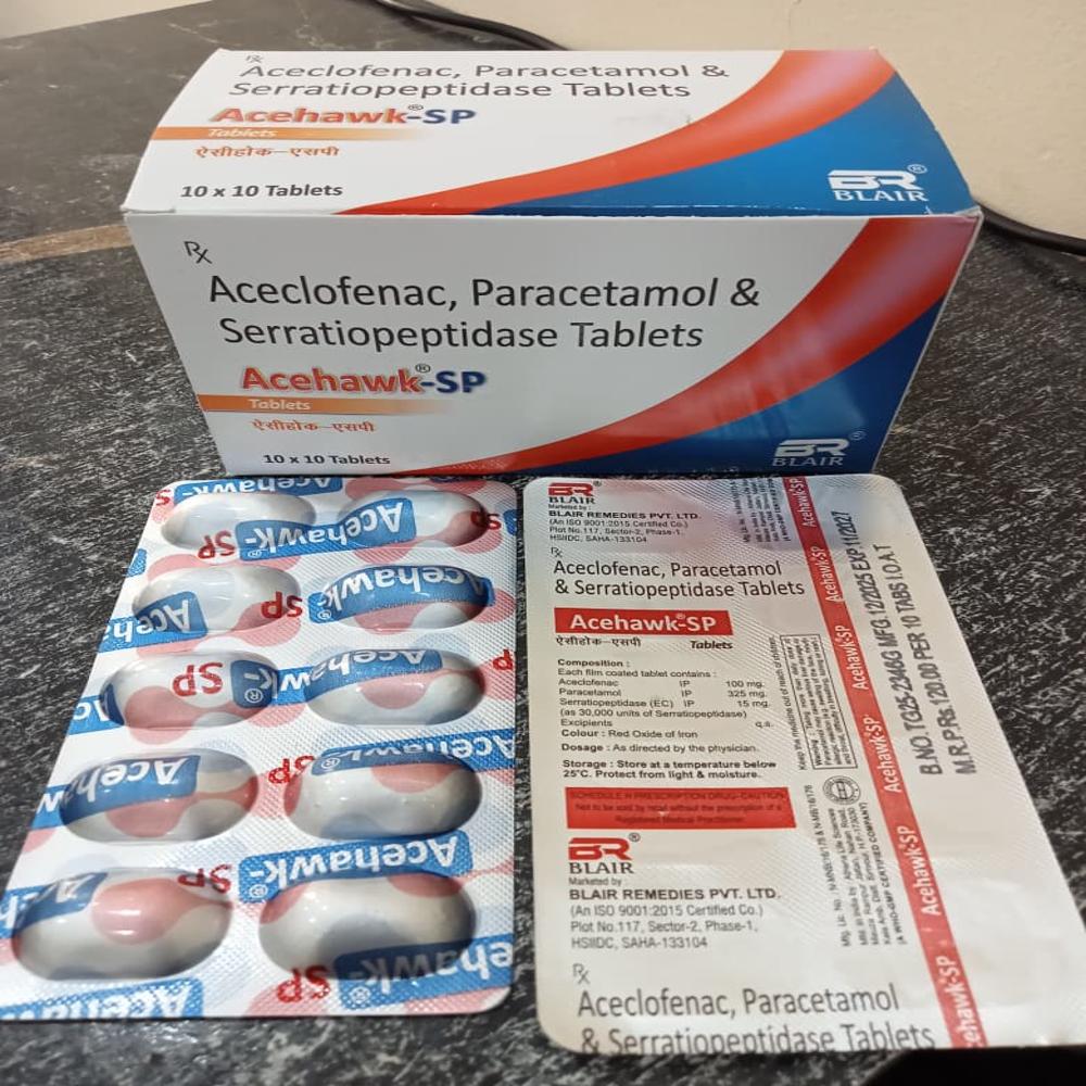 Aceclofenac, Paracetamol & Serratiopeptidase Tablets