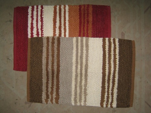 Brown And Off White Chenille Rugs