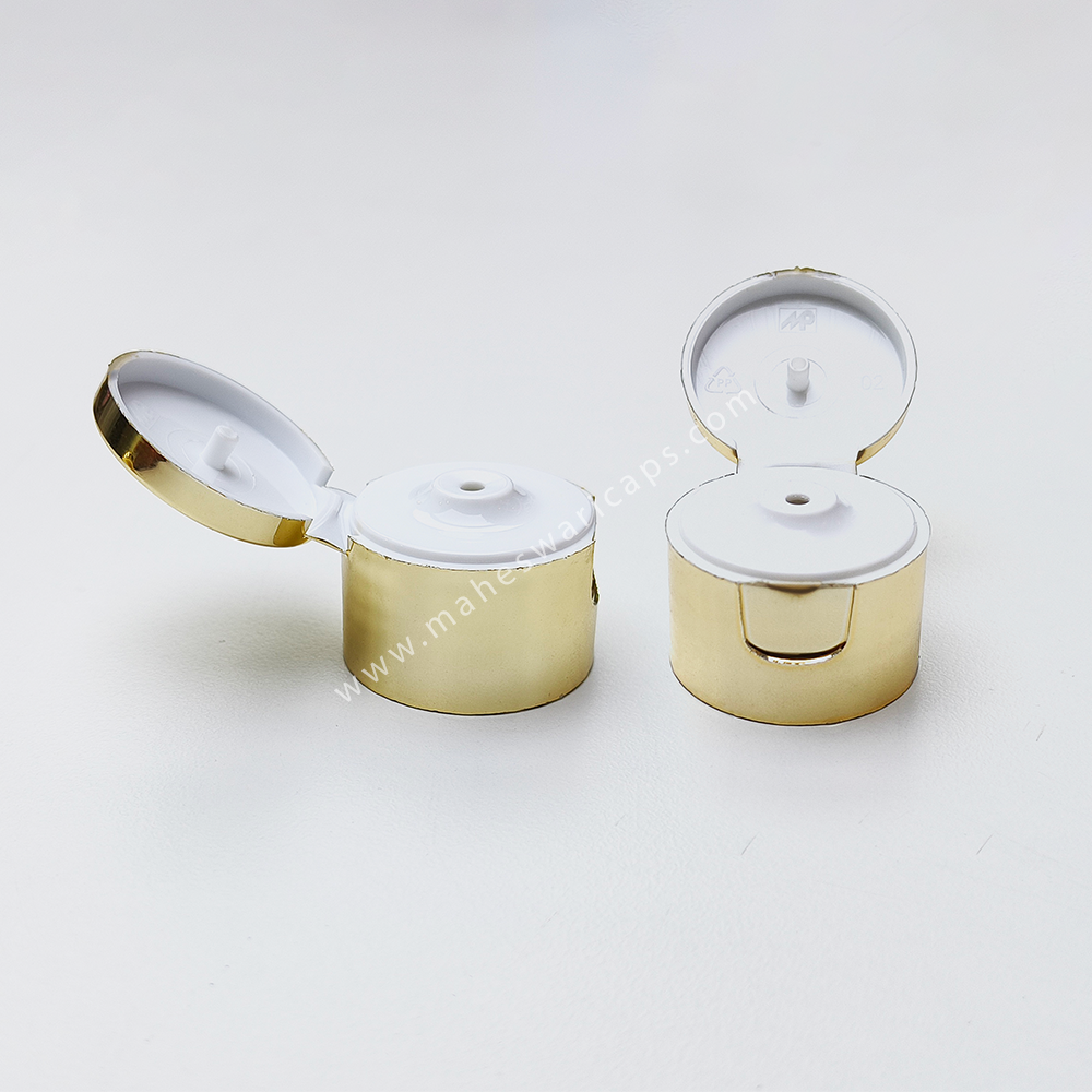 Cosmetic Flip Top Metallizing Cap 28mm