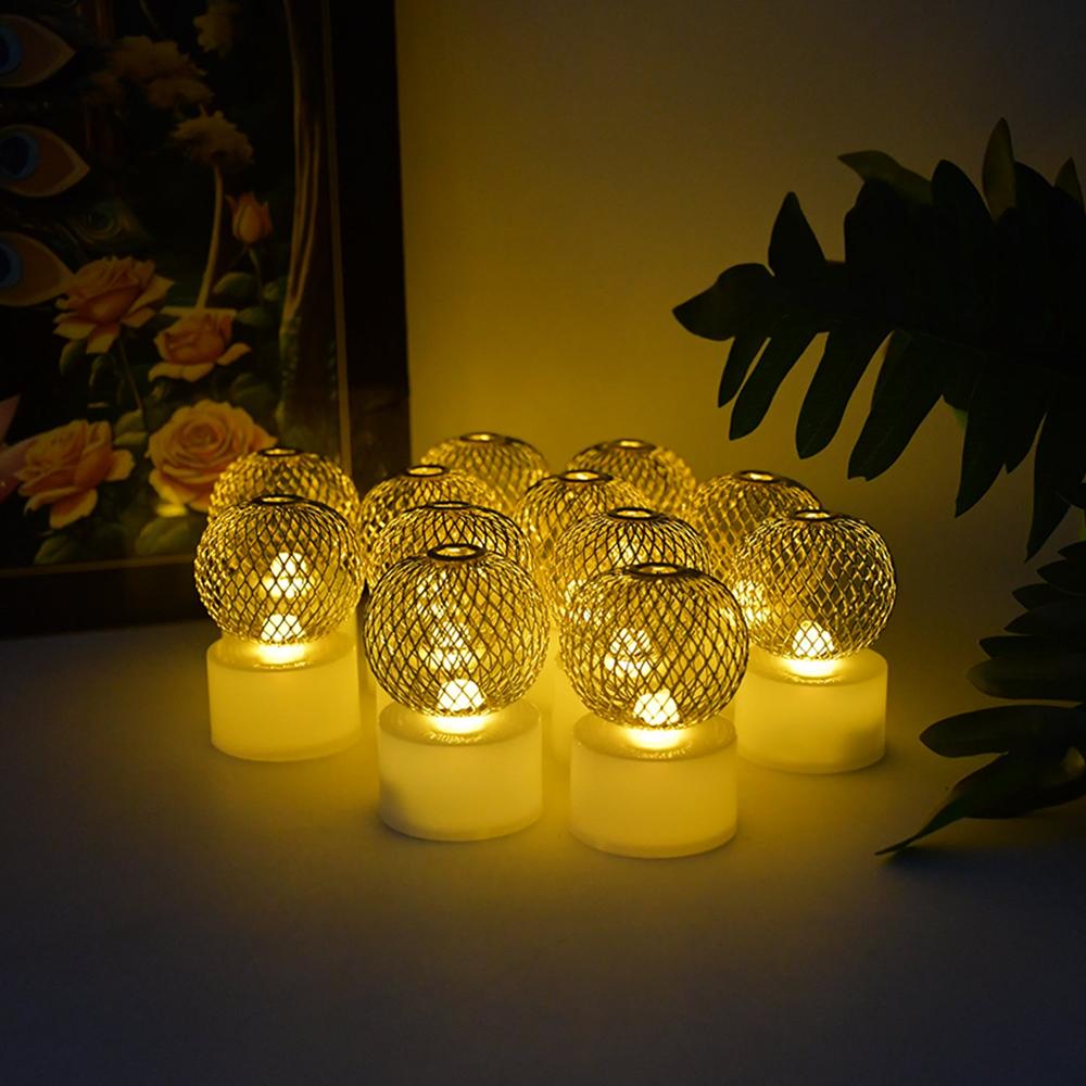 LED Ball Shaped Decorative Light with Mesh Cover (12 Pc / Set)