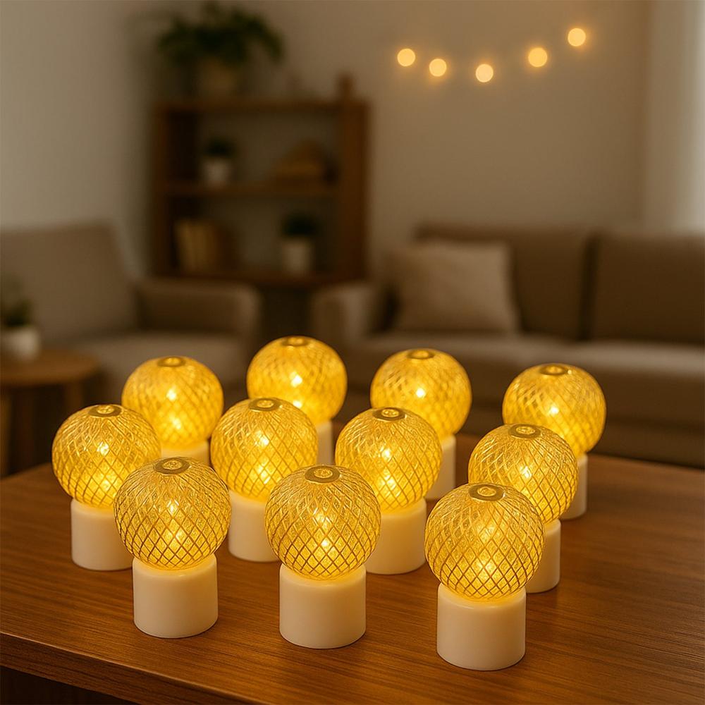 LED Ball Shaped Decorative Light with Mesh Cover (12 Pc / Set)