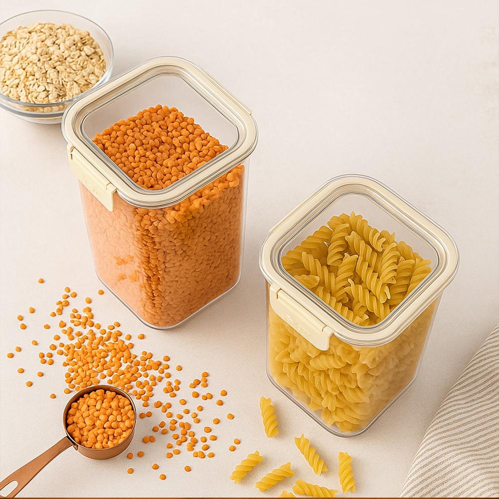 Apex Press N Lock Airtight Kitchen Storage Container Set (2Pc/1400ml) Approx