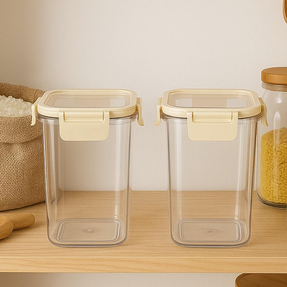 Apex Press N Lock Airtight Kitchen Storage Container Set (2Pc/1400ml) Approx