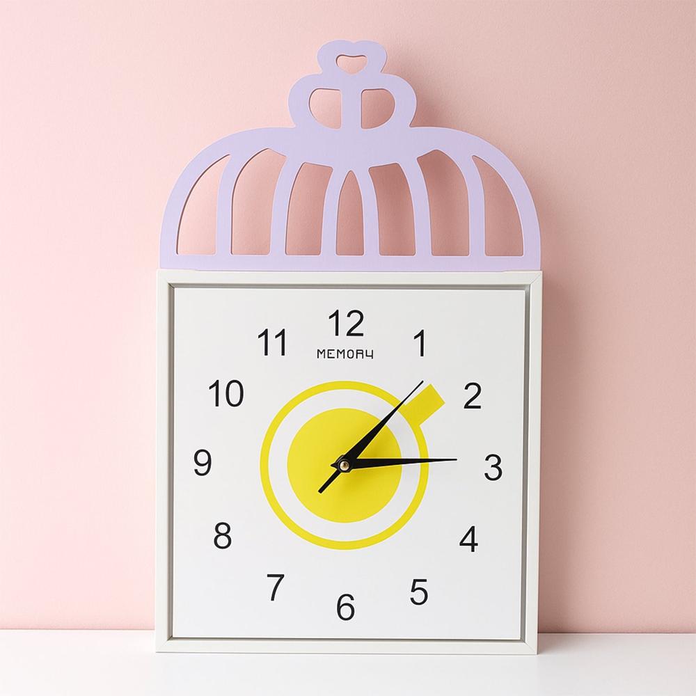 Decorative Square Wall Clock Battery Operated  1 Pc - Color: Mix