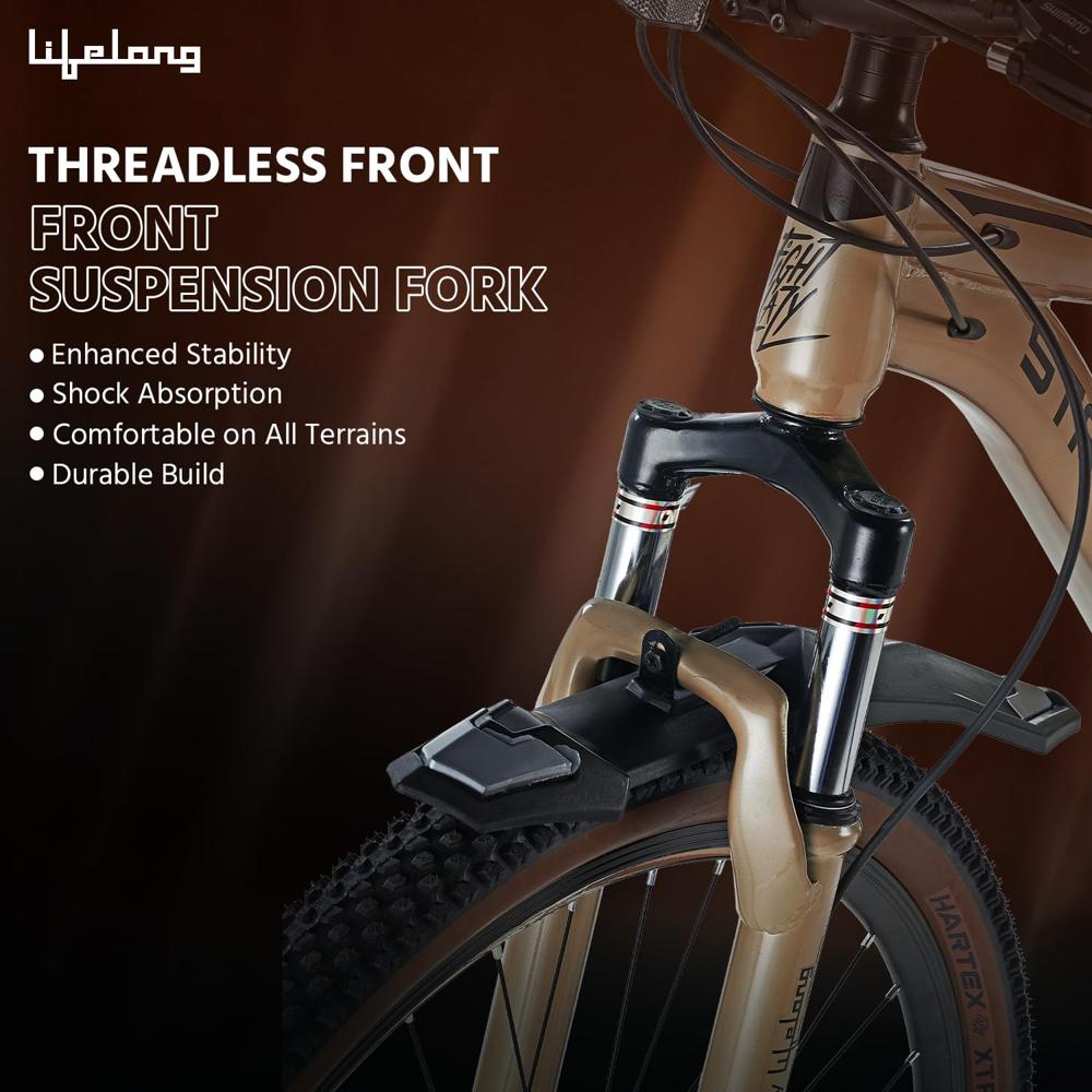 Lifelong Strong 29 Multi-Speed Cycle| Steel Frame, Threadless Alloy Stem | Shimano TY 300 RD Gear | Disc Brake | Cushioned STRBC29 