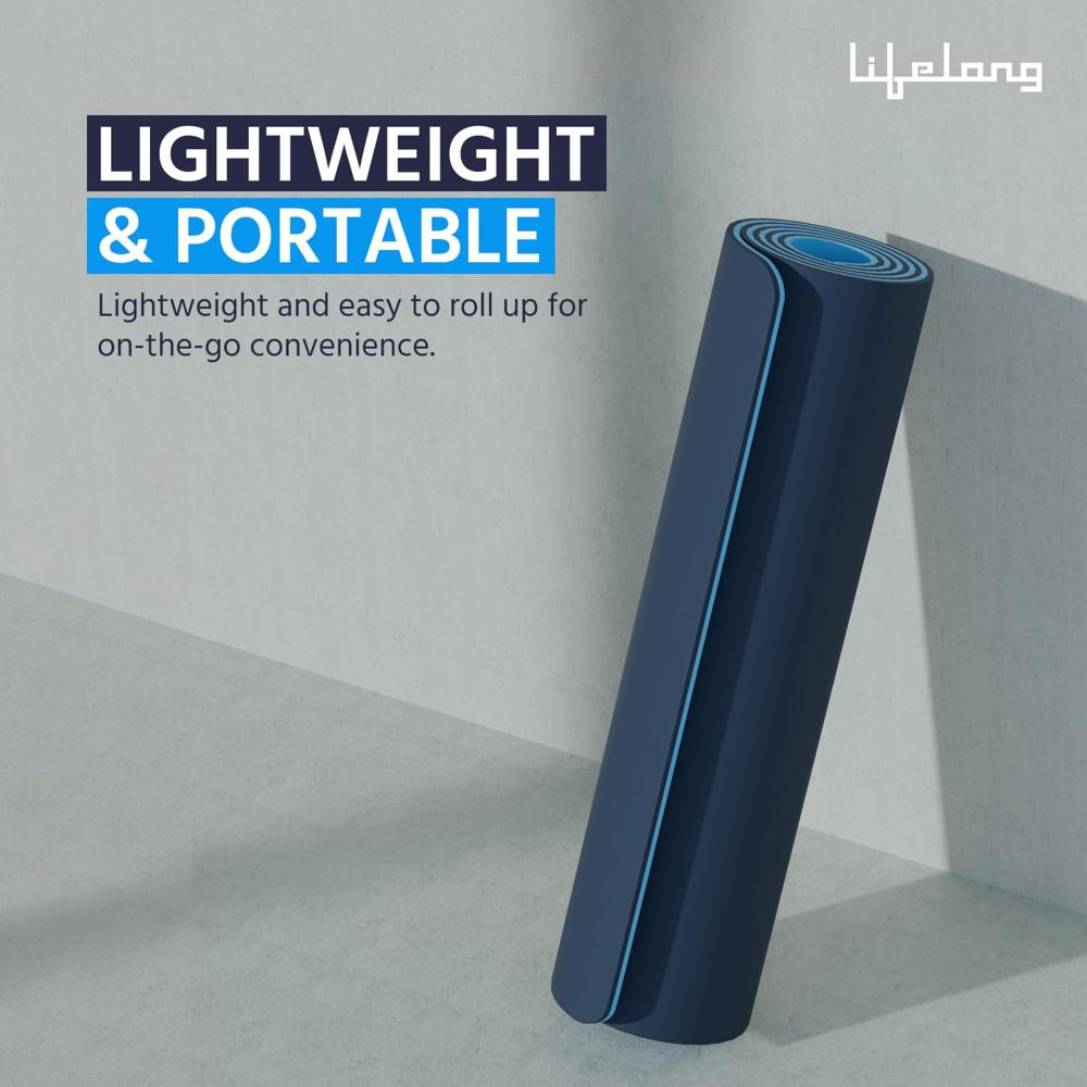 Lifelong Dual Color TPE Material Yoga Mat for Women & Men|6mm Anti-Slip Yoga Mat for Gym Workout Exercise Mat for LLYM111  