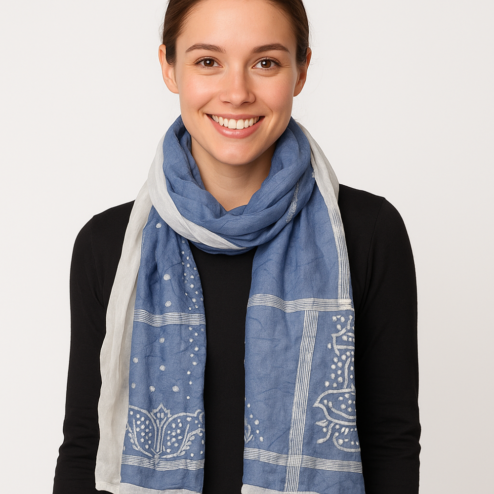 Cotton x Silk Printed Scarf