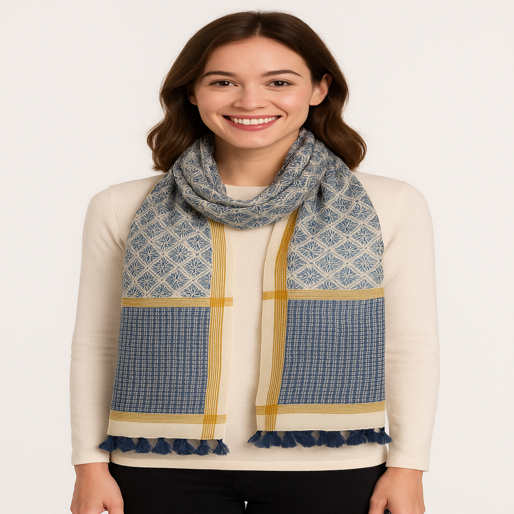 Cotton x Silk Printed Scarf