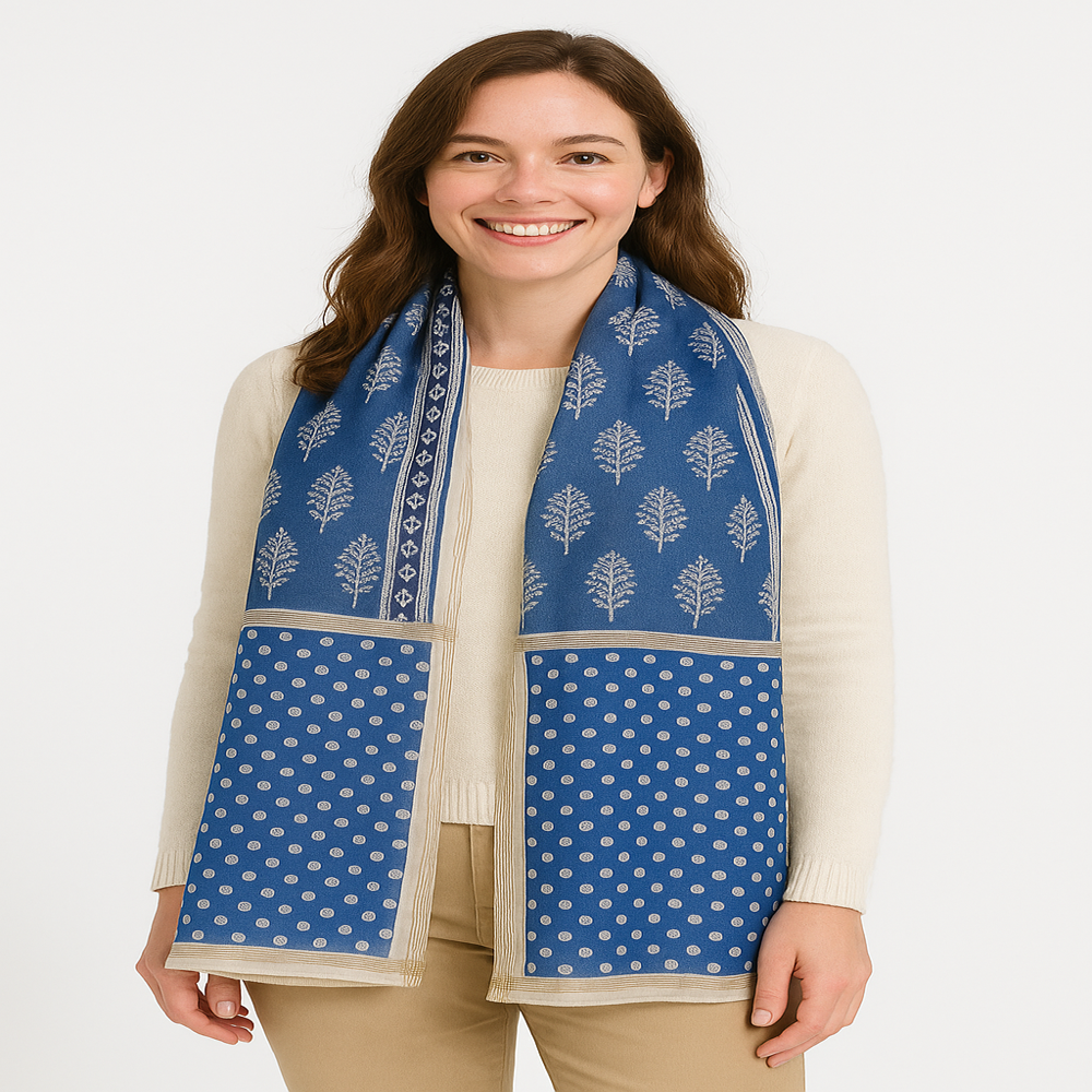 Cotton x Silk Printed Scarf