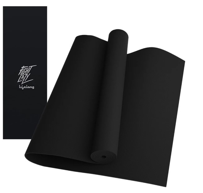 LLYM100 Lifelong Yoga mat for Women & Men EVA Material 10mm Black Anti Slip for Gym Workout
