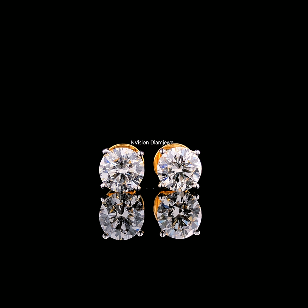 Twin Round Power LabGrown Diamond Stud Earrings