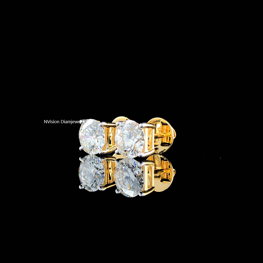 Twin Round Power LabGrown Diamond Stud Earrings