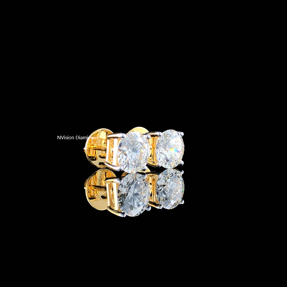 Twin Round Power LabGrown Diamond Stud Earrings