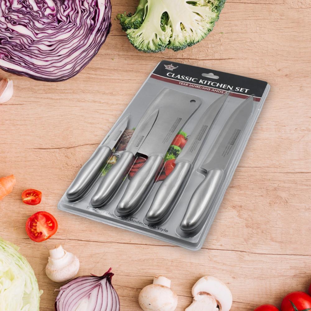 Big Size Professional Sharp Durable Quality Pack Of 5 Kitchen Knives Set (5 Pc Set) - Color: Mix