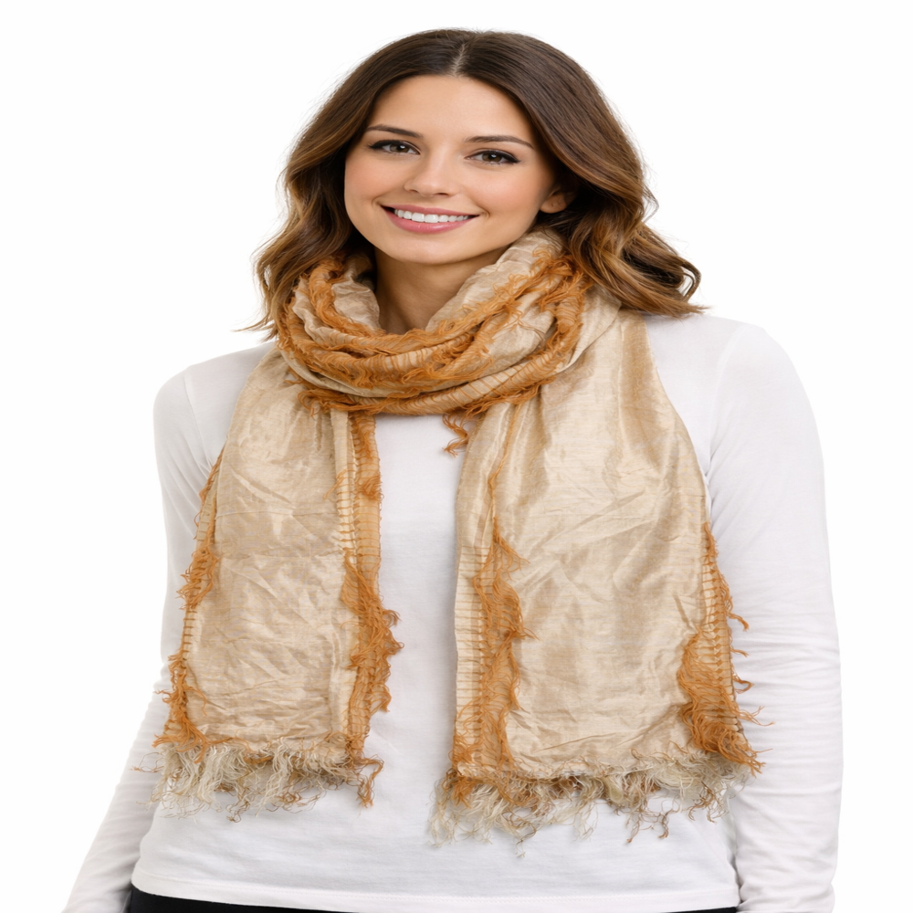 Embroidered Silk Scarf