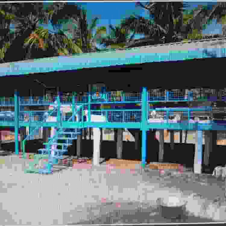Hitech Goat Farm shed