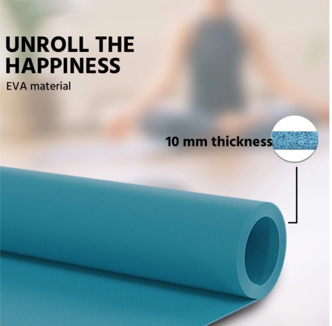 LLYM102 Lifelong Yoga mat for Women & Men EVA Material 10mm Sea Blue Anti Slip for Gym Workout