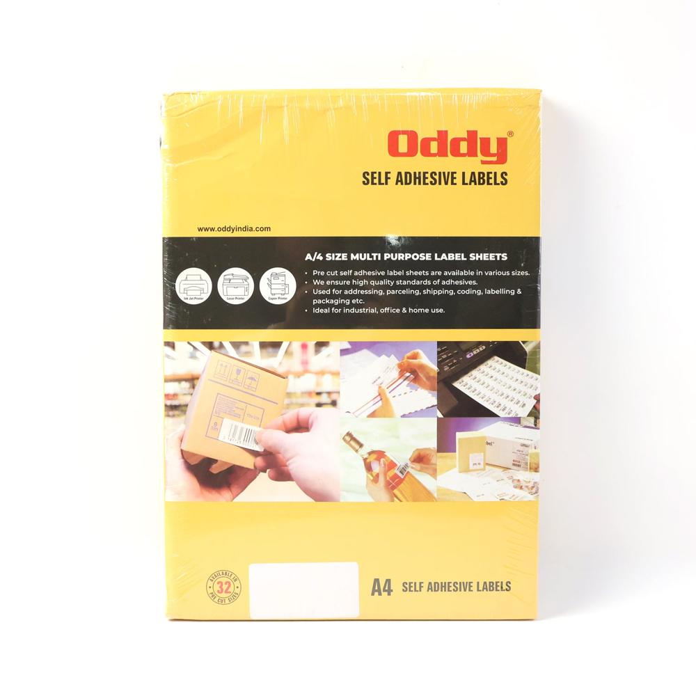 Oddy Self-adhesive Labels A4 Sheets, 24-up Per Sheet (100 Sheets, 2400 ...