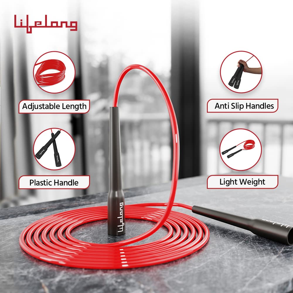 Lifelong LLSR01 Skipping Rope for Men, Women & Children - Jump Rope for Exercise Workout & Weight