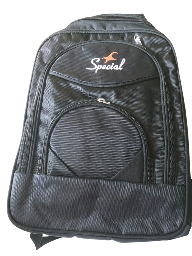 Black Polyester Laptop Backpack