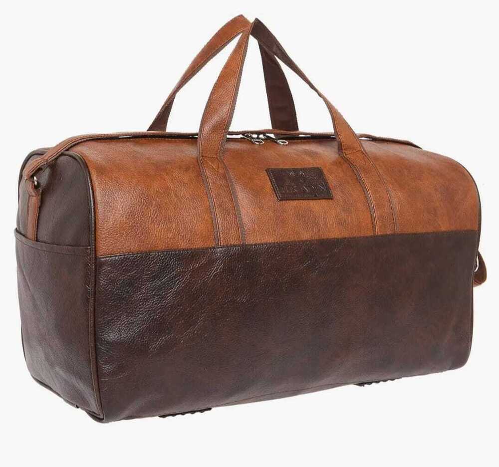 Faux Leather Travel Duffle Bag