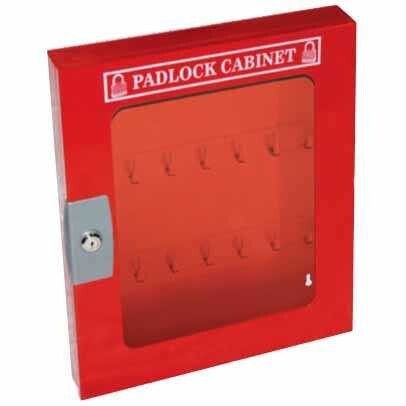 Padlock Cabinet with Clear Fascia - 21 Hooks & 41 Locks - PS-LOTO-PCCF2141